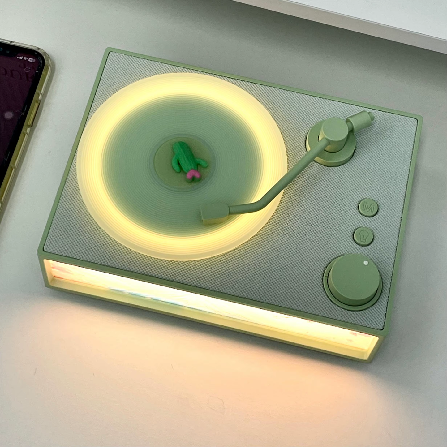 Retro Aromatherapy Vinyl Speaker Night Light Radio Plug Card Audio Plug Wireless Speaker